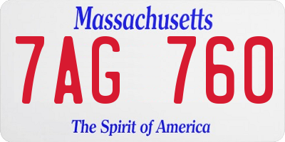 MA license plate 7AG760