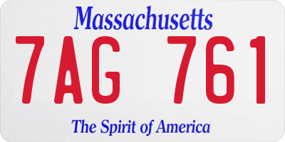 MA license plate 7AG761