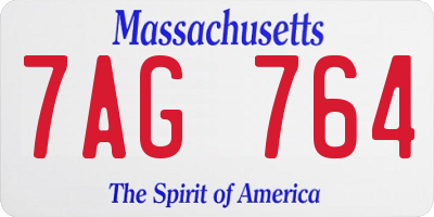 MA license plate 7AG764