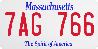 MA license plate 7AG766