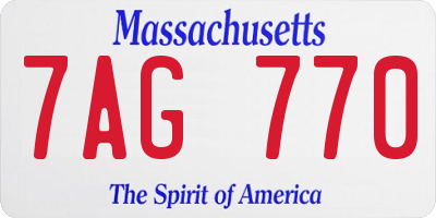 MA license plate 7AG770