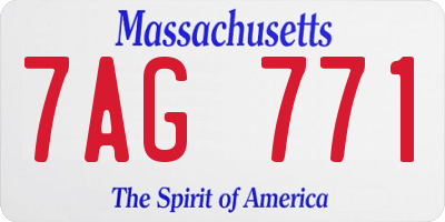 MA license plate 7AG771