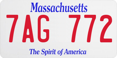 MA license plate 7AG772