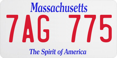 MA license plate 7AG775