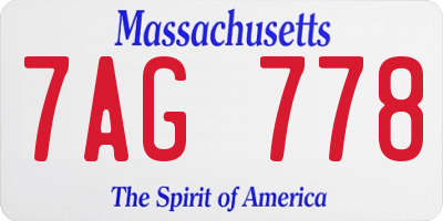MA license plate 7AG778