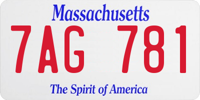 MA license plate 7AG781