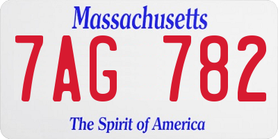 MA license plate 7AG782