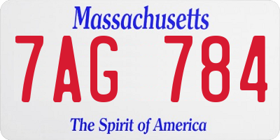 MA license plate 7AG784