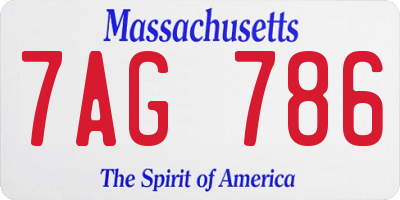 MA license plate 7AG786