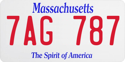 MA license plate 7AG787