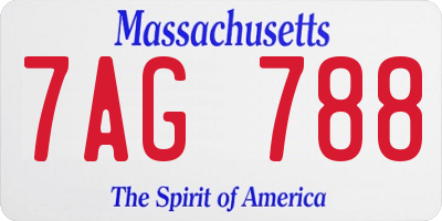 MA license plate 7AG788