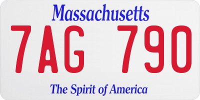 MA license plate 7AG790