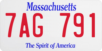 MA license plate 7AG791