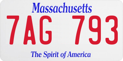 MA license plate 7AG793