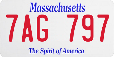MA license plate 7AG797