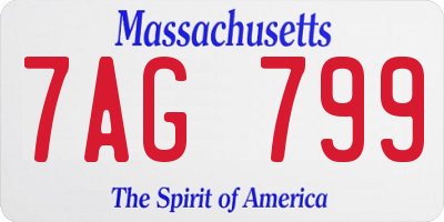 MA license plate 7AG799