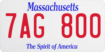 MA license plate 7AG800