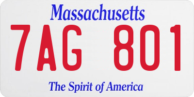 MA license plate 7AG801