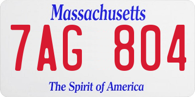 MA license plate 7AG804