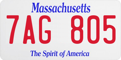 MA license plate 7AG805