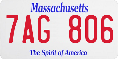 MA license plate 7AG806