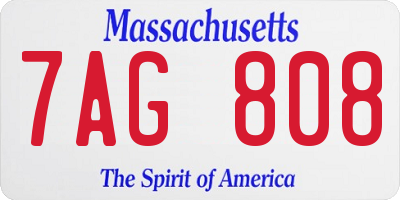 MA license plate 7AG808