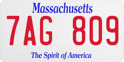 MA license plate 7AG809