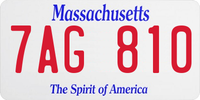 MA license plate 7AG810