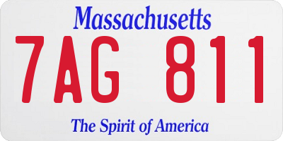 MA license plate 7AG811