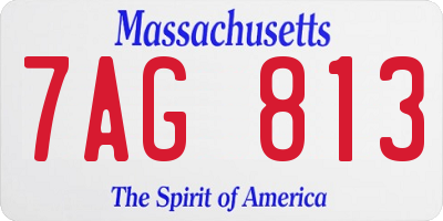 MA license plate 7AG813