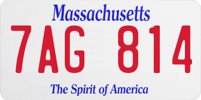 MA license plate 7AG814