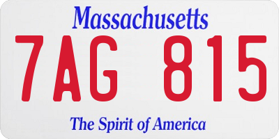 MA license plate 7AG815