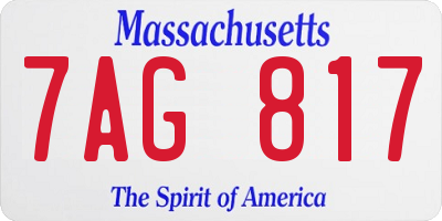 MA license plate 7AG817