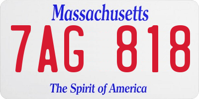 MA license plate 7AG818