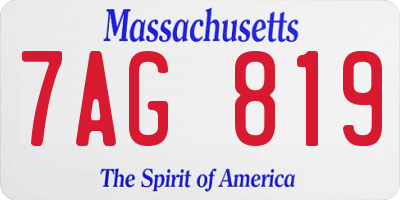 MA license plate 7AG819