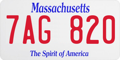 MA license plate 7AG820