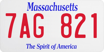 MA license plate 7AG821