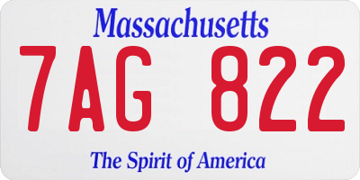 MA license plate 7AG822