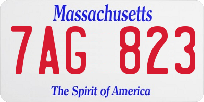 MA license plate 7AG823