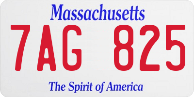 MA license plate 7AG825