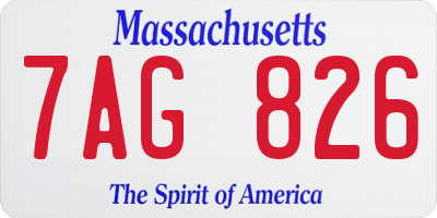 MA license plate 7AG826