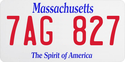 MA license plate 7AG827