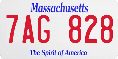 MA license plate 7AG828
