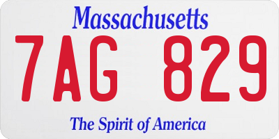 MA license plate 7AG829