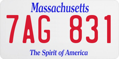 MA license plate 7AG831