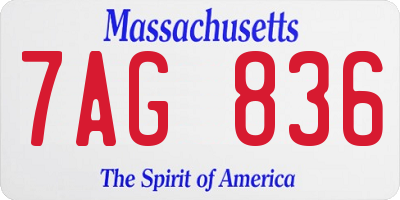 MA license plate 7AG836