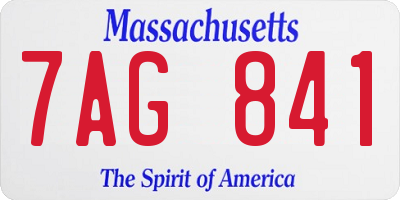MA license plate 7AG841