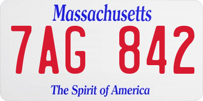 MA license plate 7AG842
