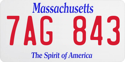 MA license plate 7AG843