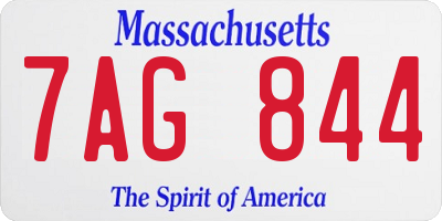 MA license plate 7AG844
